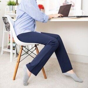 NWT Betabrand Navy Dress Pant Yoga Pants Straight-Leg Classic Size XS